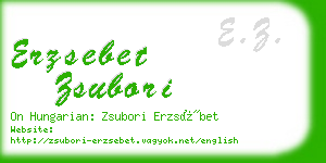 erzsebet zsubori business card